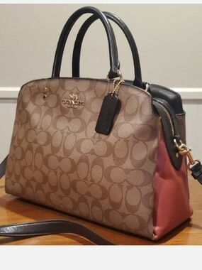 Coach Lillie Carryall Colorblock With  Signature Canvas